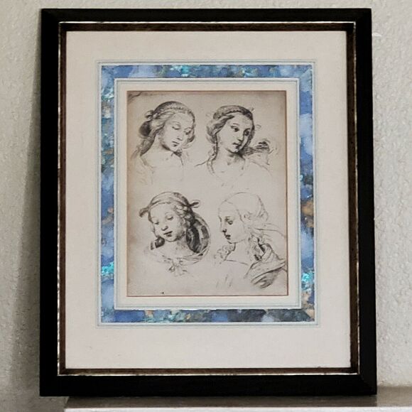 Antique Study of Heads by Raffael ART Lore F65-5517 Framed 15x12x1.5" - Picture 1 of 6